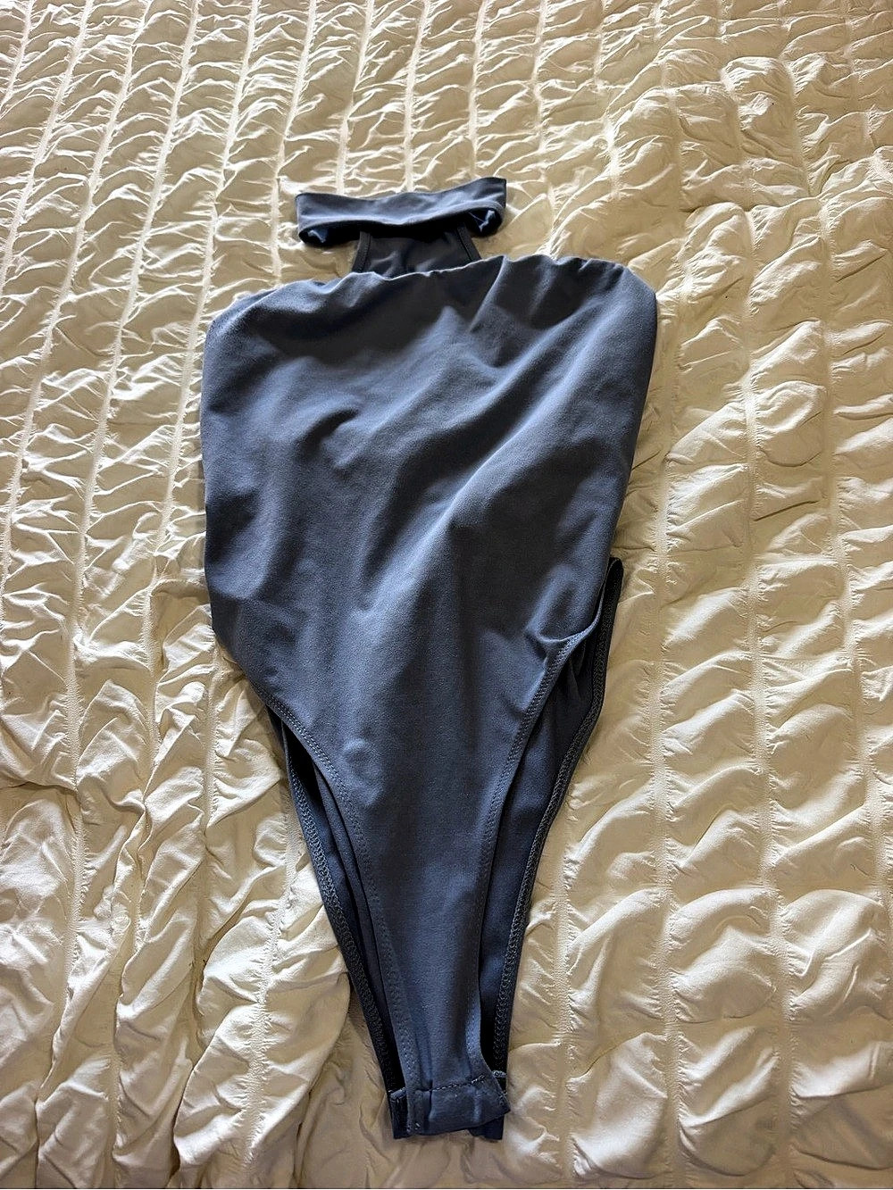 Dusty Blue Strapless Choker Bodysuit